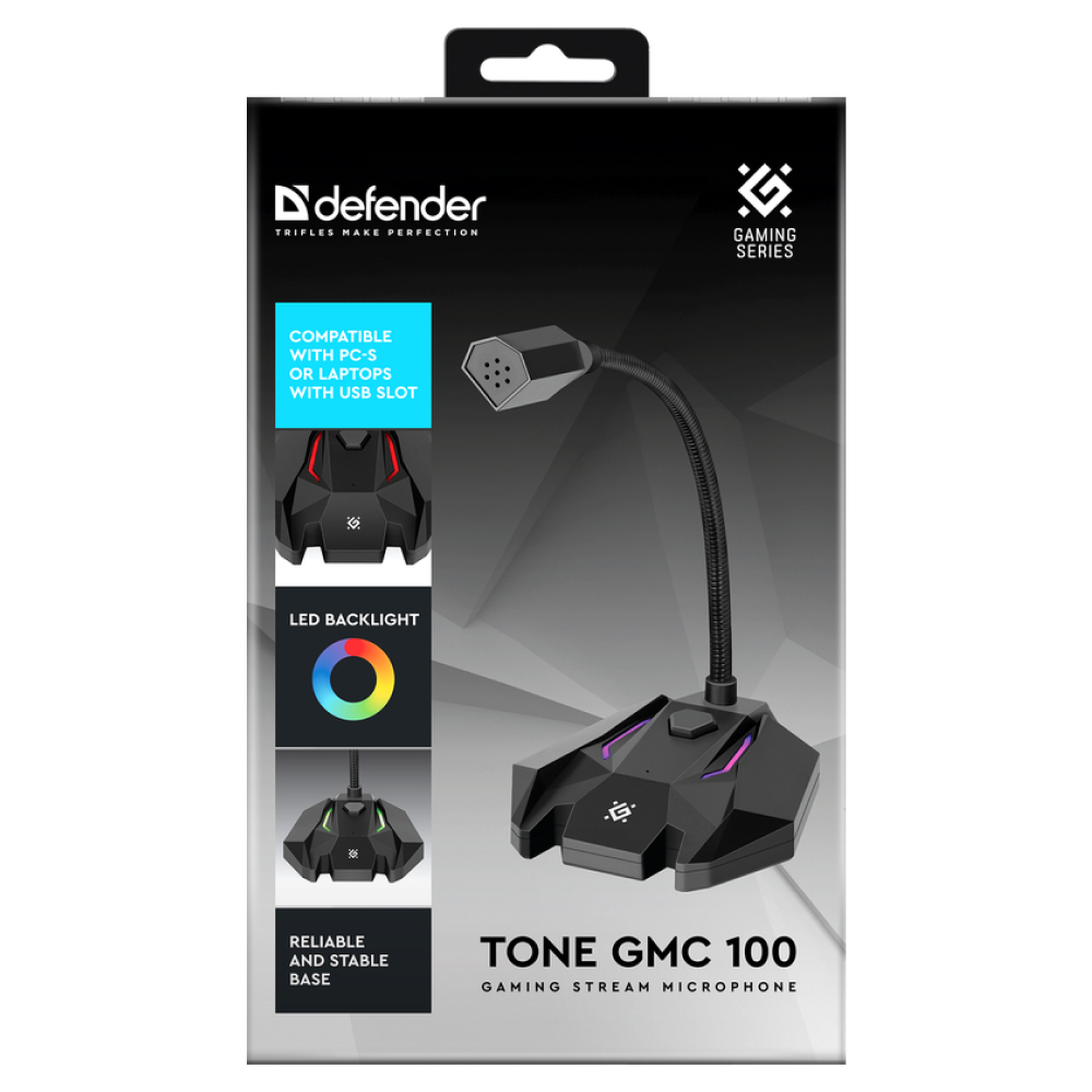 Мультимедийный микрофон Defender Tone GMC-100 черный 8