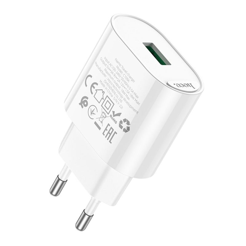 Зарядное устройство Hoco C109A 1USB 3A белое 002