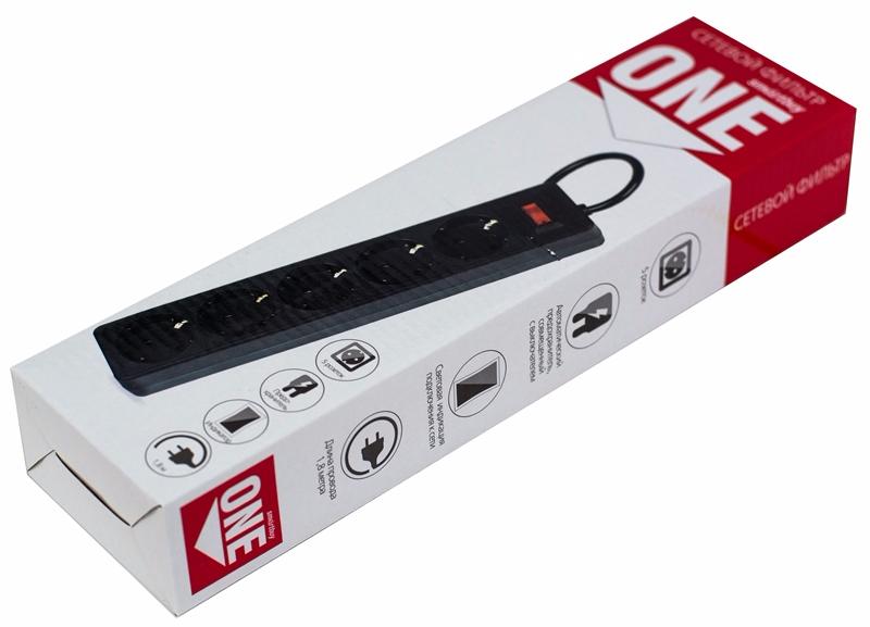 Сетевой фильтр SmartBuy One 5 розеток 10А 2200W черный_2
