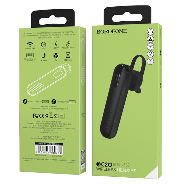 Bluetooth гарнитура Borofone BC20 черная-92