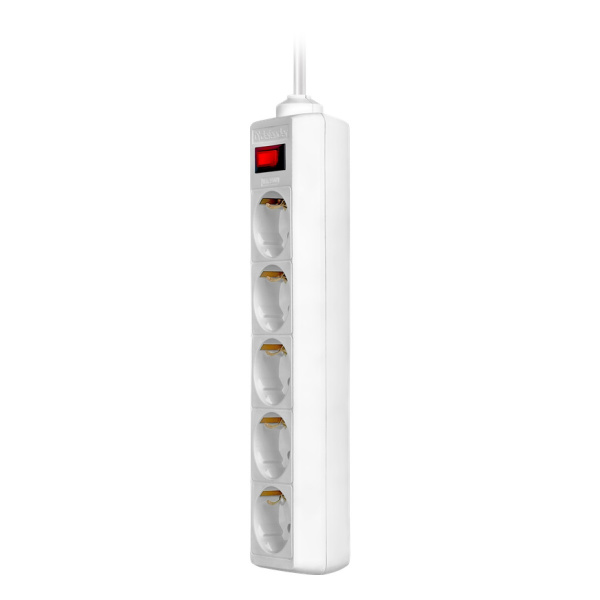 Сетевой фильтр Defender ES-1.8 5 розеток 10А 2200W белый 1.8 м 1